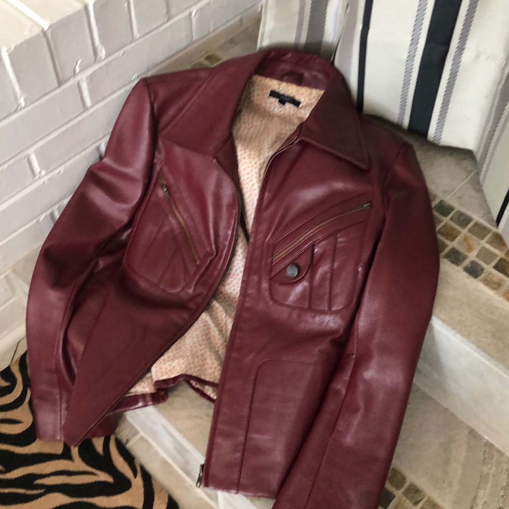 Red leather jacket